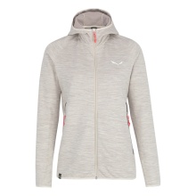 Salewa Hybrid-Fleecejacke Nuvolo Alpinewool mit Kapuze (4-Wege-Stretch, warm, atmungsaktiv) beige Damen